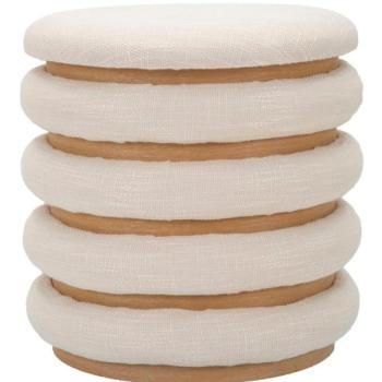 Puff, szövet - fa, bézs - BILBO kép