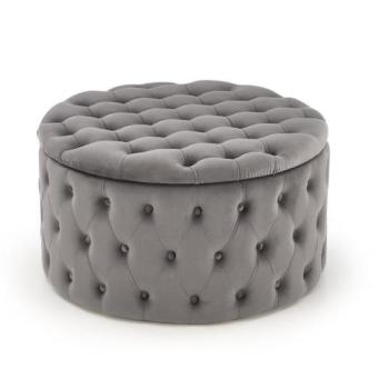 Puff, tárolórésszel, bársony, szürke - SULTANE kép