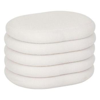 Puff, tárolórésszel, buklé szövet, fehér - CHENILLE kép