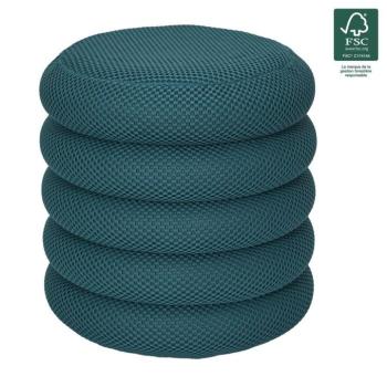 Puff, tárolórésszel, poliészter, zöldeskék - RUCHE kép