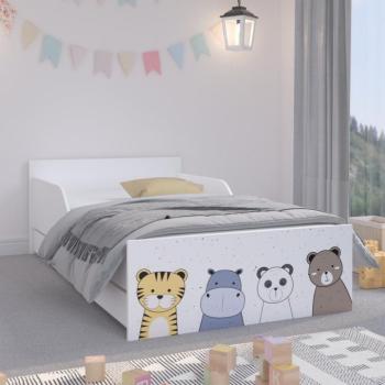 PUFI Fehér gyerekágy 180 x 90 cm - Állatkerti állatok kép