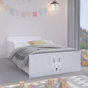 PUFI Fehér gyerekágy 180 x 90 cm - Bajszos nyuszi kép