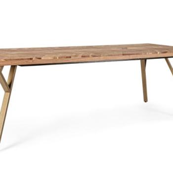 RAIDA 10 személyes barna akácfa étkezőasztal 220cm kép