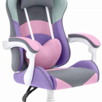 Rainbow Szövet gamer szék - pasztellszínű kép
