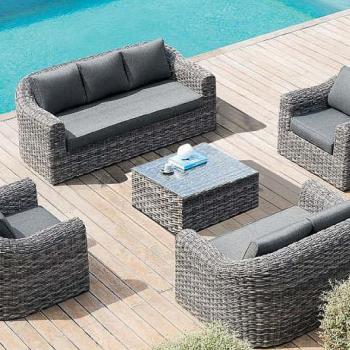 Rattan BORNEO LUXURY készlet 7 ember számára (szürke) kép