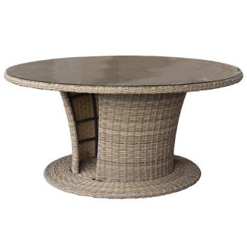 Rattan étkezőasztal BORNEO LUXURY átmérője 160 cm (barna) kép