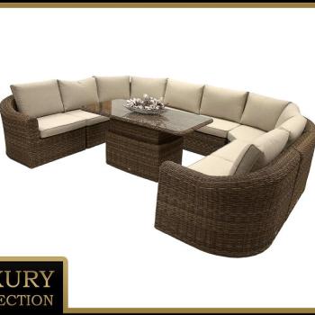 Rattan moduláris étkezőgarnitúra BORNEO LUXURY 8 személyes (barna) kép