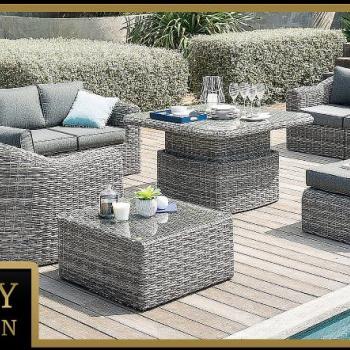 Rattan moduláris készlet BORNEO LUXURY 8 fő részére (szürke) kép