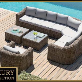 Rattan moduláris készlet BORNEO LUXURY 8 személyes (barna) kép