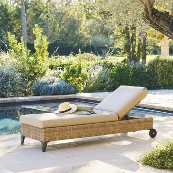 Rattan nyugágy MALIBU párnákkal (bézs-barna) kép