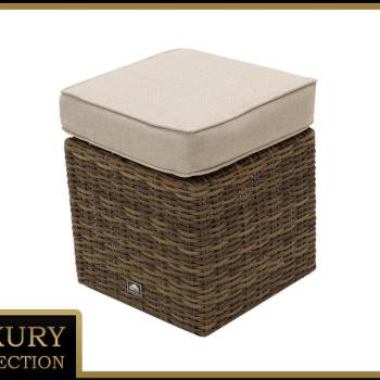 Rattan puff 40 x 40 cm BORNEO LUXURY (barna) kép