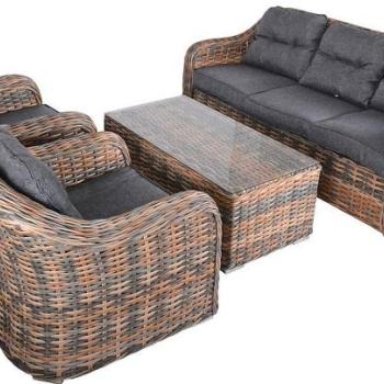 Rattan szett CORDOBA (szürke-barna) kép