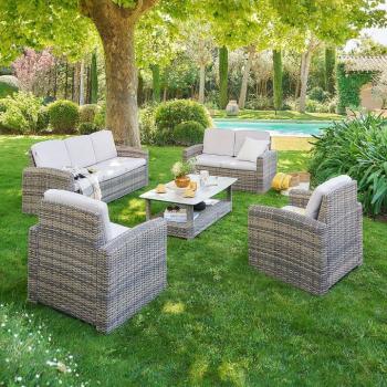 Rattan szett SANTORINI 7 személyes (barna) kép