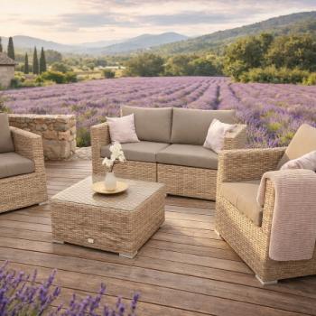 Rattan variálható kanapégarnitúra MALIBU 4 fő részére (cappuccino) kép