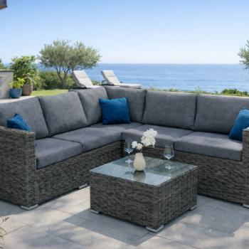 Rattan variálható sarokgarnitúra MALIBU 5 személyes (szürke) kép