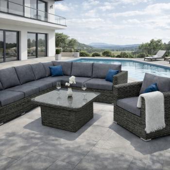 Rattan variálható ülőgarnitúra MALIBU 6 fő részére (szürke) kép