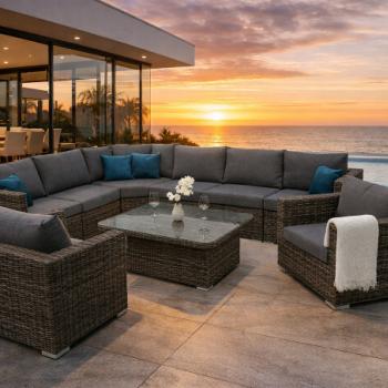 Rattan variálható ülőgarnitúra MALIBU 8 fő részére (szürke) kép