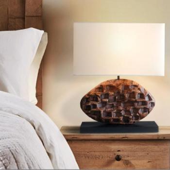 REEF barna akácfa asztali lámpa 50cm kép