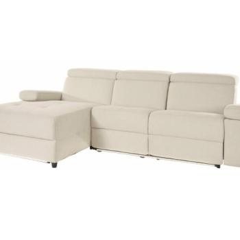 Relax sarokkanapé Denton 698, Beige, 98x252x164cm, Lábak: Műanyag kép