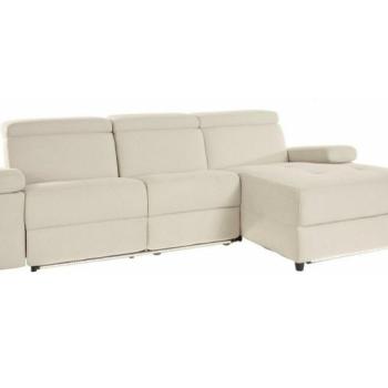 Relax sarokkanapé Denton 704, Beige, 98x252x164cm, Lábak: Műanyag kép