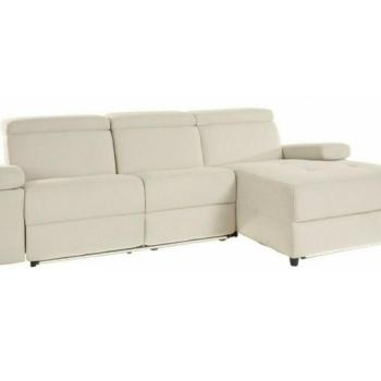 Relax sarokkanapé Denton 710, Beige, 98x252x164cm, Lábak: Műanyag kép