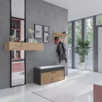 Riano MIX Parma cipősszekrény, 100x49x35 cm, antracit-tölgy kép