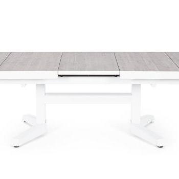 ROBERT fehér és szürke kerámia állítható magasságú, bővíthető kerti asztal 143-183cm kép