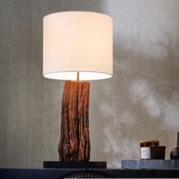 ROUSILIQUE barna uszadékfa asztali lámpa 60cm kép