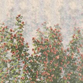 Rózsafát ábrázoló tapéta, 300x250 cm, pirós - zöld - bézs - MALVA kép