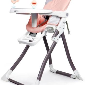 Rózsaszín etetőszék macis díszítéssel kép