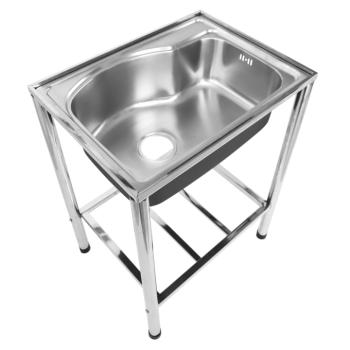 Rozsdamentes mosogató szifonnal, 58x42, INOX kép