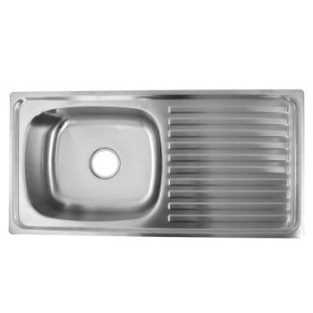 Rozsdamentes mosogató szifonnal, 91x45, VIRTUS kép