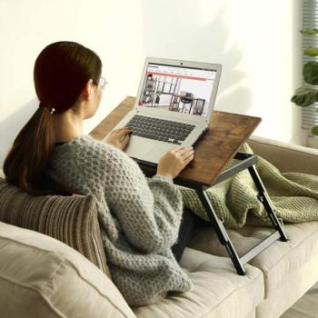 Rusztikus összecsukható laptop asztal 60 x 35 cm kép