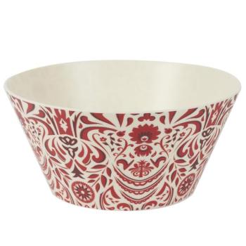 Salátás tál, mintás, műanyag, piros - fehér - SALADIER kép