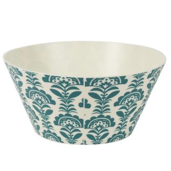 Salátás tál, mintás műanyag, türkiz - fehér - SALADIER kép