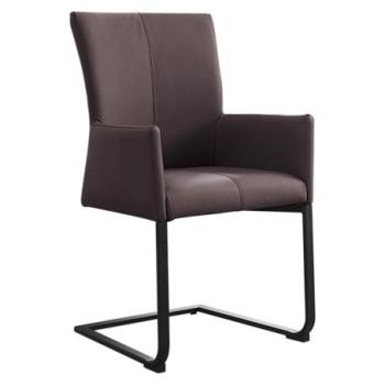 SAMSON taupe szürke bőr konzolszék kép