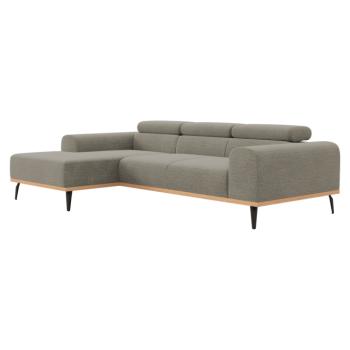 Sarok ülőgarnitúra elektromos kihúzható funkcióval, barnásszürke Taupe, balos, KARLO kép