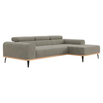 Sarok ülőgarnitúra elektromos kihúzható funkcióval, barnásszürke Taupe, jobbos, KARLO kép