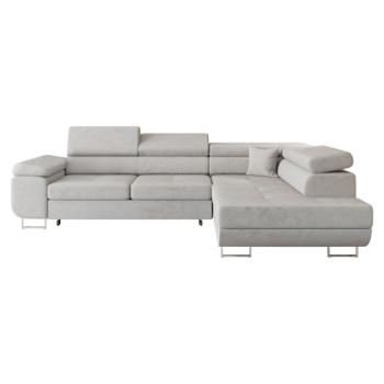 Sarok ülőgarnitúra, világosszürke, jobbos, ANTON ROH kép