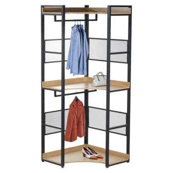 Sarokállvány polccal, tölgy/fekete, KILOS NEW TYP 5 kép