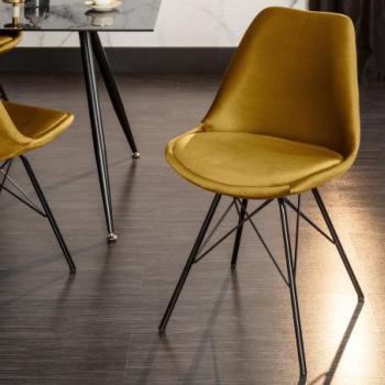 SCANDINAVIA mustársárga bársony szék kép