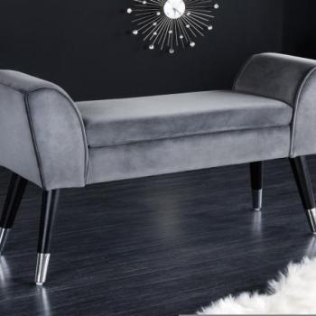 SCARLETT szürke bársony ülőpad 90cm kép