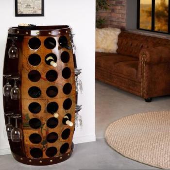 SEVEN SEAS barna hordóalakú palack tároló 95cm kép