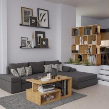 Shannan Fiesta 4P nyitott álló polc, tároló, 59,5x140x30 cm, tölgy kép