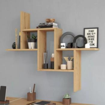 Shannan Fiesta nyitott fali polc, tároló, 90x73,5x15 cm, tölgy kép