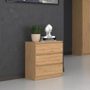 Shannan M3 fiókos szekrény, 70x75x40 cm, tölgy kép