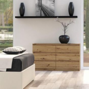 Shannan M6 140 komód, 138x75x40 cm, tölgy kép