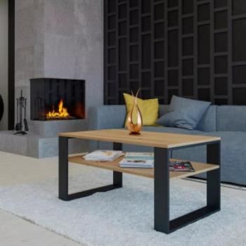 Shannan MIX 1P dohányzóasztal, 90x50x58 cm, tölgy-fekete kép