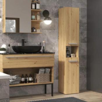 Shannan Nel I fürdőszoba szekrény, 31x174x30 cm, tölgy kép