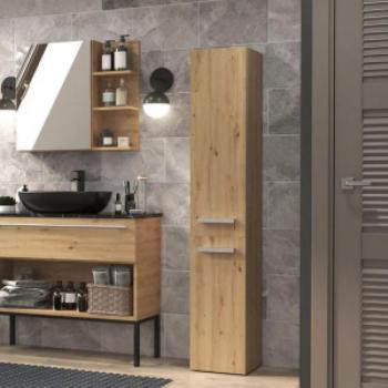 Shannan Nel II fürdőszoba szekrény, 31x174x30 cm, tölgy kép